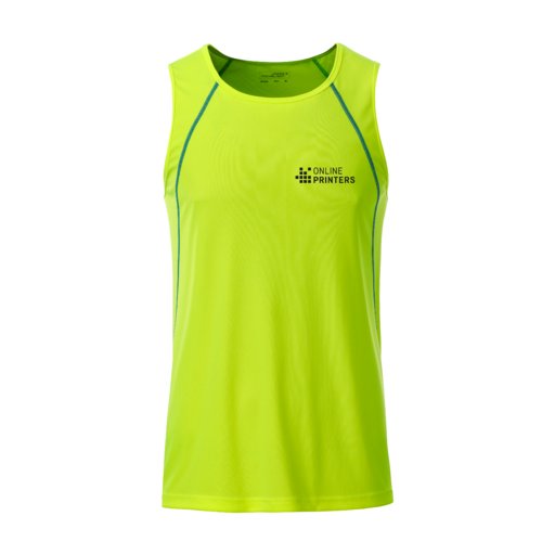 Neongelbes Tanktop aus Polyester fr Herren.