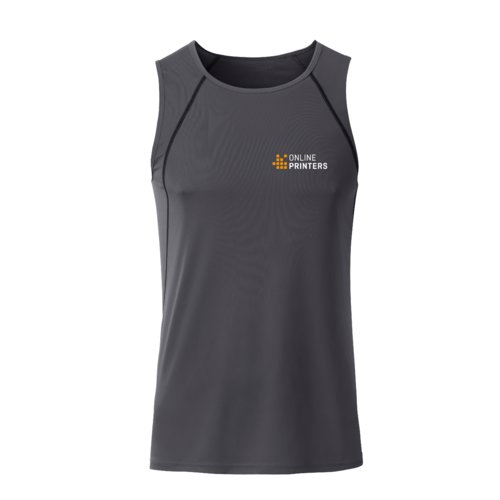 Dunkelgraues Sport-Tanktop aus Polyester fr Herren.