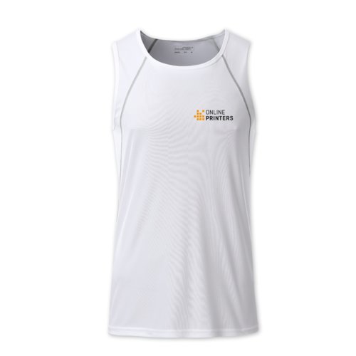 Weies Polyester Tanktop fr Herren.
