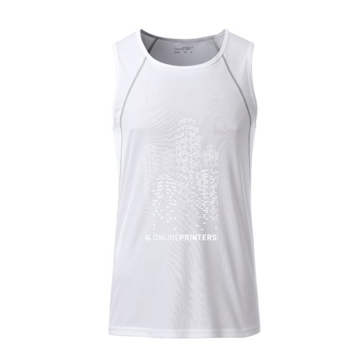Weies Polyester Tanktop fr Herren.