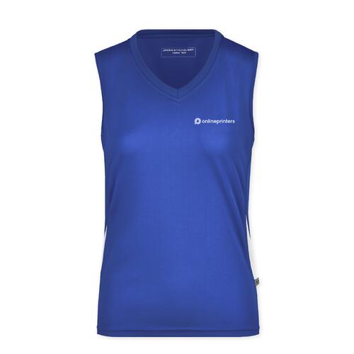 Royalblaues Polyester Tanktop f�r Damen.