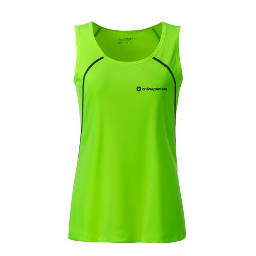 Neongr�nes Polyester-Tanktop f�r Damen.