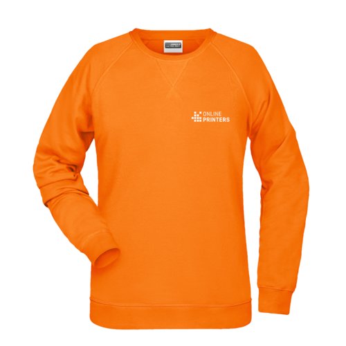 Oranges Baumwoll-Polyester-Sweatshirt fr Damen.