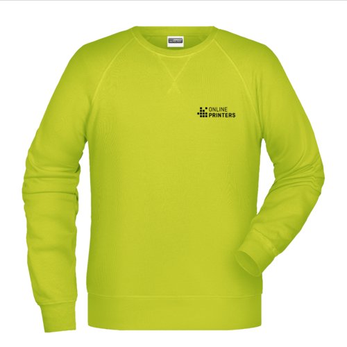 Neongelbes Sweatshirt aus Baumwollmischgewebe fr Herren.
