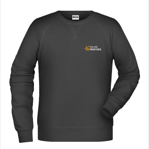 Schwarzes Baumwoll-Polyester-Sweatshirt fr Herren mit langen rmeln.