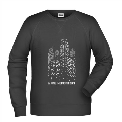 Schwarzes Sweatshirt aus Baumwollmischung fr Herren mit langen rmeln.
