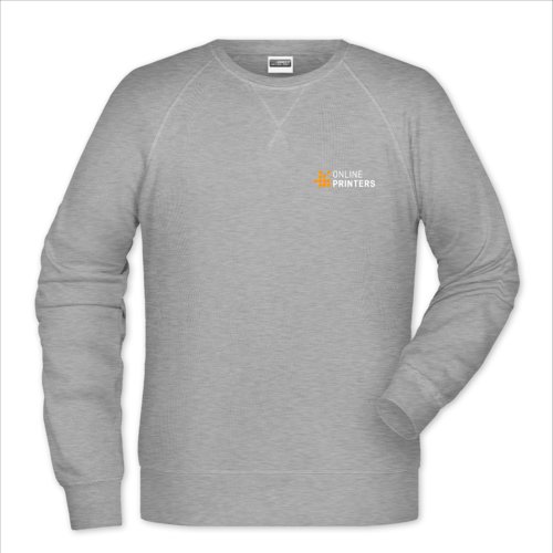 Grau meliertes Baumwoll-Polyester-Sweatshirt fr Herren.
