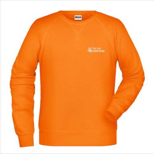 Oranges Baumwoll-Polyester-Sweatshirt fr Herren mit langen rmeln.