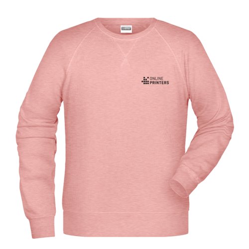 Rosa meliertes Sweatshirt aus Baumwollmischgewebe fr Herren.