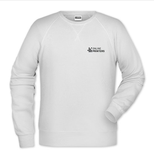 Weies Baumwoll-Polyester-Sweatshirt fr Herren.
