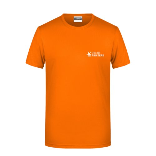 Oranges Baumwoll-T-Shirt fr Herren mit kurzen rmeln.