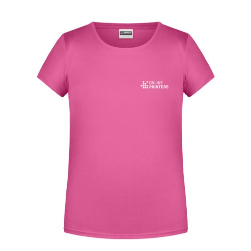 Pinkes Baumwoll-T-Shirt fr Mdchen mit kurzen rmeln.