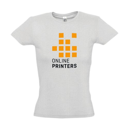 Graues Baumwoll-T-Shirt fr Damen mit kurzem Arm.