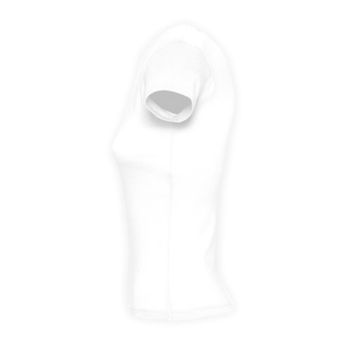 Weies Baumwoll-T-Shirt fr Damen mit kurzen rmeln.