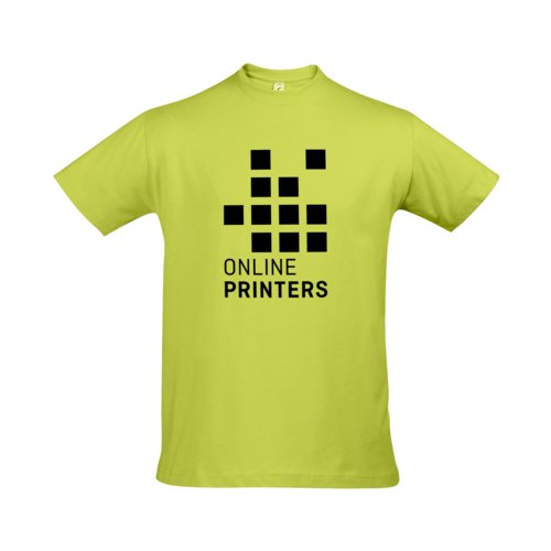 Apfelgrnes Baumwoll-T-Shirt fr Herren mit kurzen rmeln.