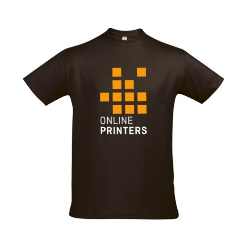 Braunes Baumwoll-T-Shirt fr Herren mit kurzen rmeln.