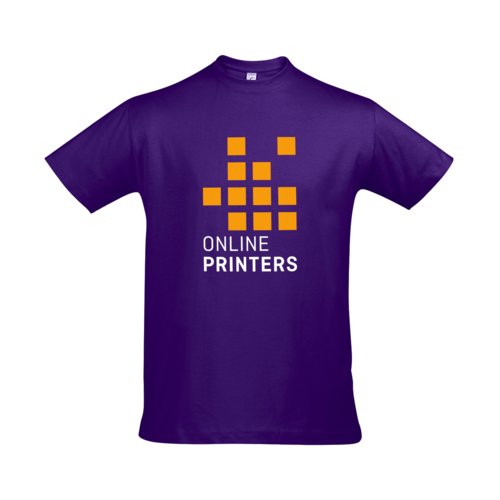 Dunkelviolettes Baumwoll-T-Shirt mit kurzen rmeln.