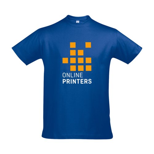 Knigsblaues Baumwoll-T-Shirt fr Herren mit kurzen rmeln.