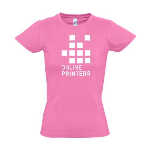 Rosa Damen T-Shirt aus Baumwolle mit kurzen rmeln.