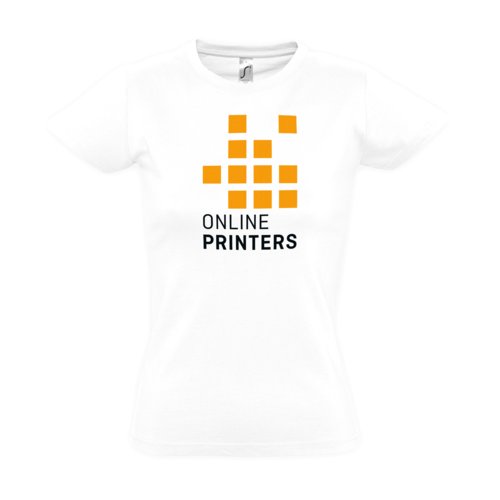 Weies Baumwoll-T-Shirt fr Damen mit kurzen rmeln.