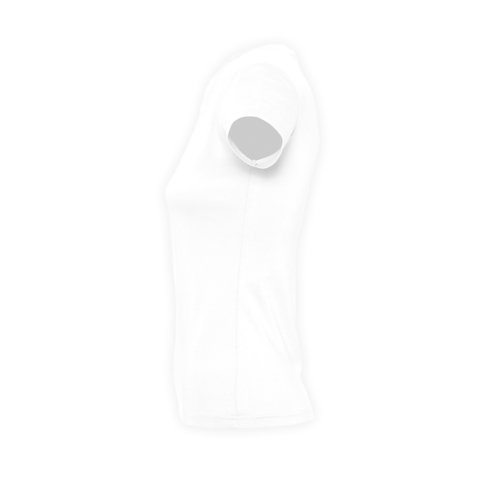 Weies Damen T-Shirt aus Baumwolle mit kurzen rmeln.