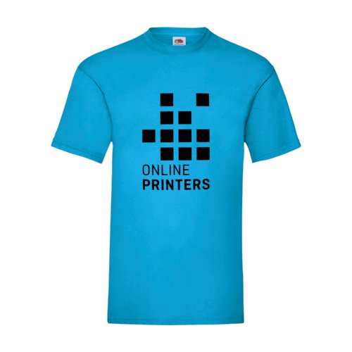 Azurblaues Baumwoll-T-Shirt fr Herren mit kurzen rmeln.
