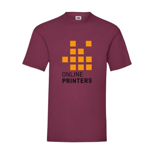 Burgunderfarbenes Baumwoll-T-Shirt mit kurzen rmeln.