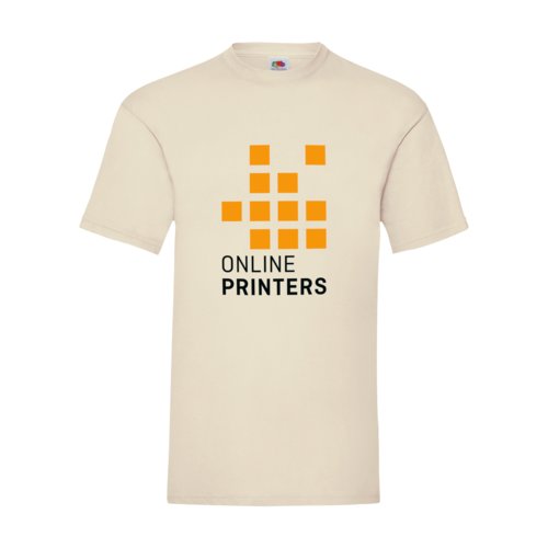 Beiges Baumwoll-T-Shirt fr Herren mit kurzen rmeln.