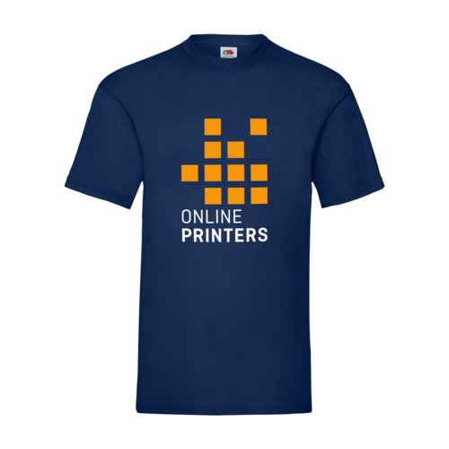 Marineblaues Baumwoll-T-Shirt fr Herren mit kurzen rmeln.
