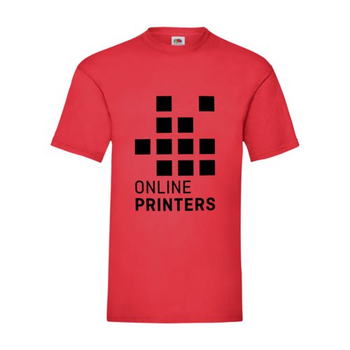 Rotes Baumwoll-T-Shirt fr Herren mit kurzen rmeln und Rundhalsausschnitt.