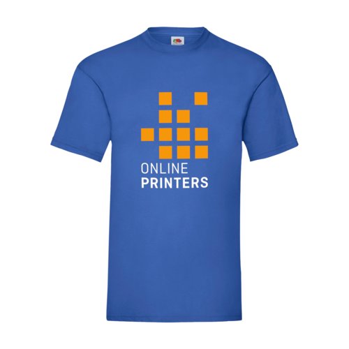 Royalblaues Baumwoll-T-Shirt fr Herren mit kurzen rmeln.