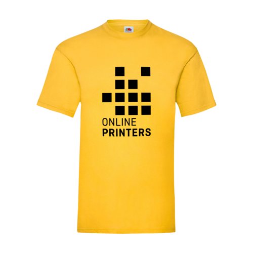 Gelbes Baumwoll-T-Shirt fr Herren mit kurzen rmeln.
