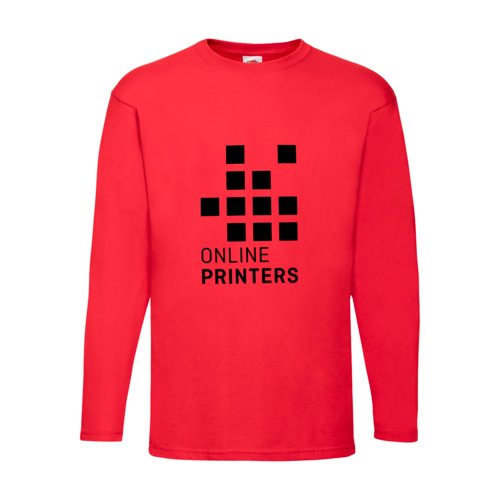Rotes Baumwoll-Langarmshirt fr Herren.