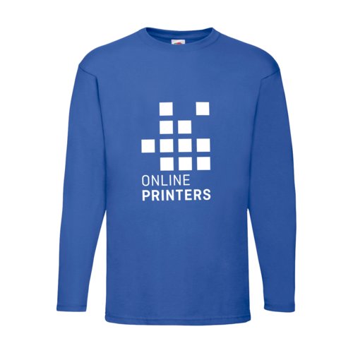 Knigsblaues Baumwoll-Langarmshirt fr Herren.