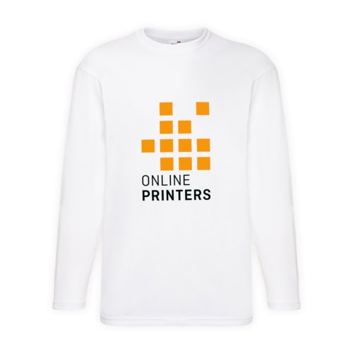 Weies Baumwoll-Langarmshirt fr Herren.