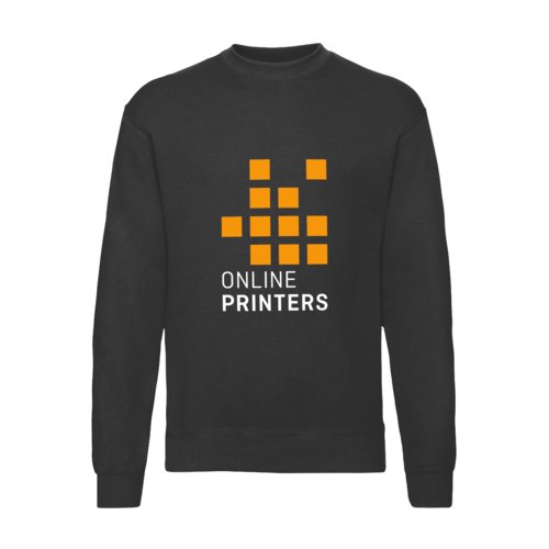 Schwarzes Baumwoll-Polyester-Sweatshirt fr Herren mit langen rmeln.