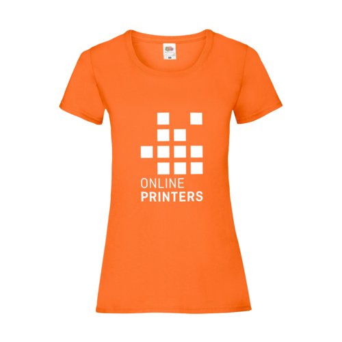 Oranges Damen T-Shirt aus Baumwolle mit kurzen rmeln.