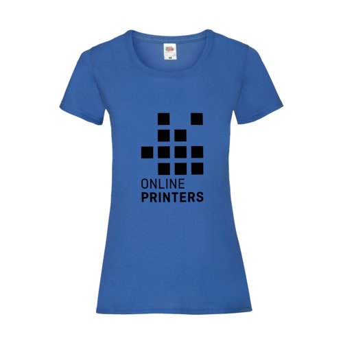 Royalblaues Damen T-Shirt aus Baumwolle mit kurzen rmeln.