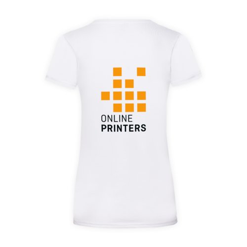 Weies Baumwoll-T-Shirt fr Damen mit kurzem Arm.