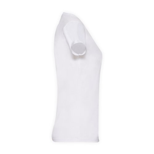 Weies Baumwoll-T-Shirt fr Damen mit kurzem Arm.