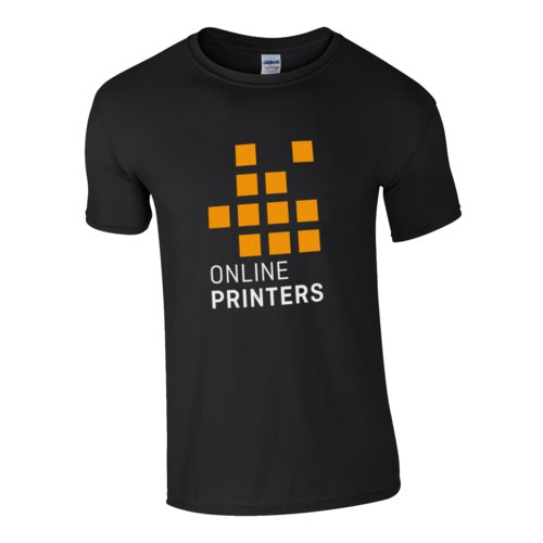 Schwarzes Baumwoll-T-Shirt fr Herren mit kurzen rmeln.