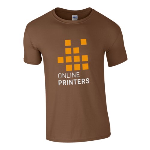 Braunes Baumwoll-T-Shirt fr Herren mit kurzen rmeln.