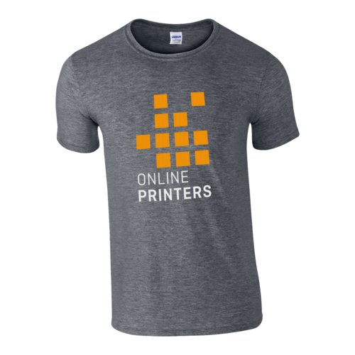 Grau meliertes Baumwoll-T-Shirt fr Herren.
