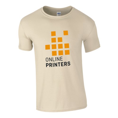 Sandfarbenes Herren T-Shirt aus Baumwolljersey mit kurzen rmeln.