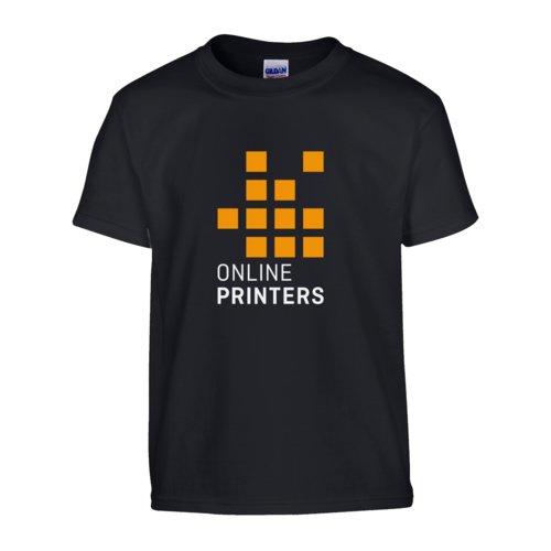 Schwarzes Baumwoll-T-Shirt, Unisex-Passform und kurzem rmel.
