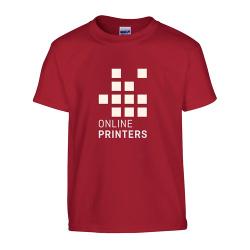 Kirschrotes Baumwoll-T-Shirt, Unisex-Schnitt, mit kurzen rmeln.