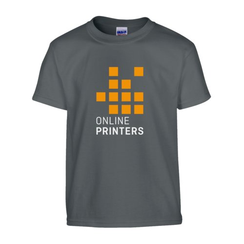 Anthrazitfarbenes Unisex T-Shirt aus Baumwolle mit kurzen rmeln.