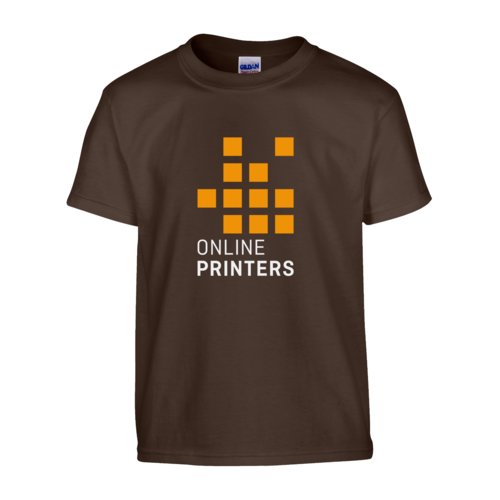 Dunkelbraunes Baumwoll-T-Shirt, Unisex-Schnitt.