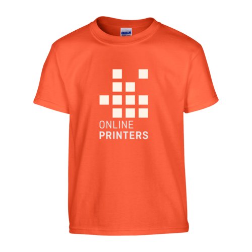 Oranges Baumwoll-T-Shirt, Unisex-Schnitt, mit kurzen rmeln.