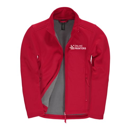 Rote Softshelljacke aus Polyester und Elasthan fr Damen mit Reiverschluss.
